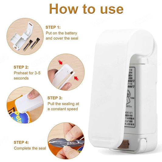 Mini Plastic Bag Sealer Machine Storage Bag Clip Sealing Machine